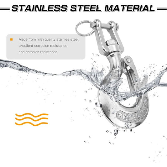 Heavy Duty Lifting Hook Load Towing Lifting Chain Safety Hook Winch Trailer Steel Clevis Safety Latch Lifting V1188-MS-227-0336