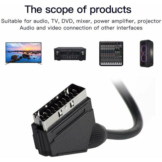1.5M Scart To 3Rca Male Cable, Scart Male To Rca Male Switchable Audio Video Av Cable Adapter Converter Audio V1188-MS-227-0417