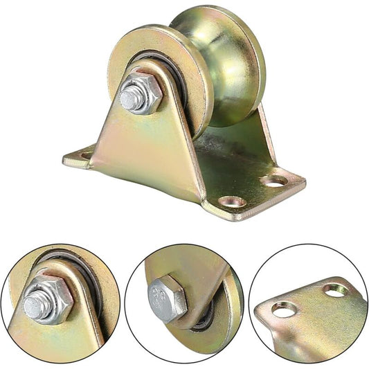 4 pcs Lifting Pulley, U-Groove Caster, Lifting Caster, Groove Wheel Cable Pulleys For ROpes Rail Gate Sliding V1188-MS-227-0428