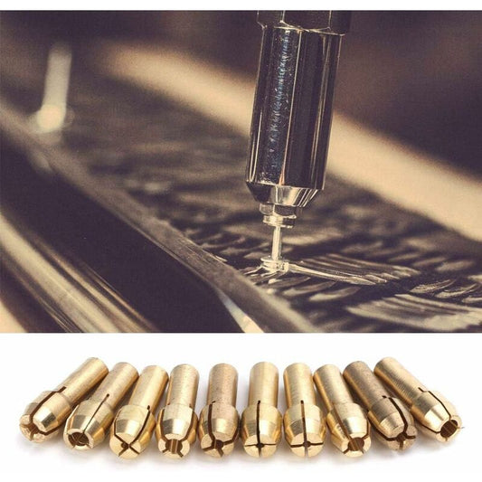 10 pcs Collet Chuck 0.5-3.2Mm Mini Brass Collet Chucks Electric Chucks ROtary Tool Accessories(Tail Diameter V1188-MS-227-0505