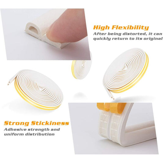 20M Seal Strip, Self-Adhesive Anti-Collision Door Seal, D-Profi Door And Window Seal For Weatherproofing/Sound V1188-MS-227-0516