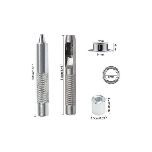 Grommets Eyelets Tools Metal Grommet Kit Eyelet With Tools Eyelet For Canvas Tarpaulin Tent Repair (8Mm) V1188-MS-227-0524