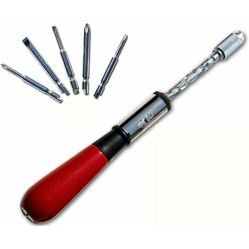 Spiral Screwdriver, Push Pull Ratchet Screwdriver, 6 In 1 Push Pull Ratchet Screwdriver Set Semi-Automatic V1188-MS-227-0534