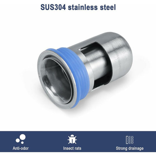Shower Drain, Anti-Odor Shower Stopper, 304 Stainless Steel Shower Grate, Double Sealed Drain Shower Hair V1188-MS-227-0546