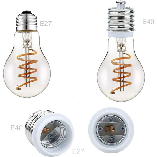 4X Lamp Socket Adapter E40 To E27 In White - 4 pcs Set Reformatting Converters For Lamp Sockets For V1188-MS-227-0573