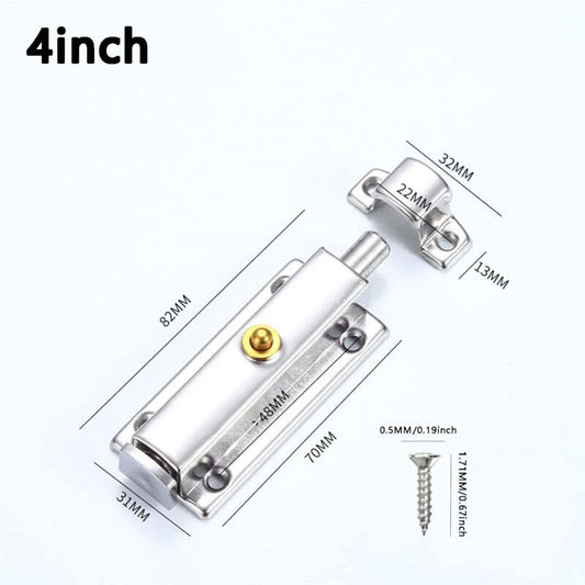 2 pcs Interior Door Lock, Bathroom Door Lock With Spring Knob, Silver, Black Automatic Door Lock 4 V1188-MS-227-0602