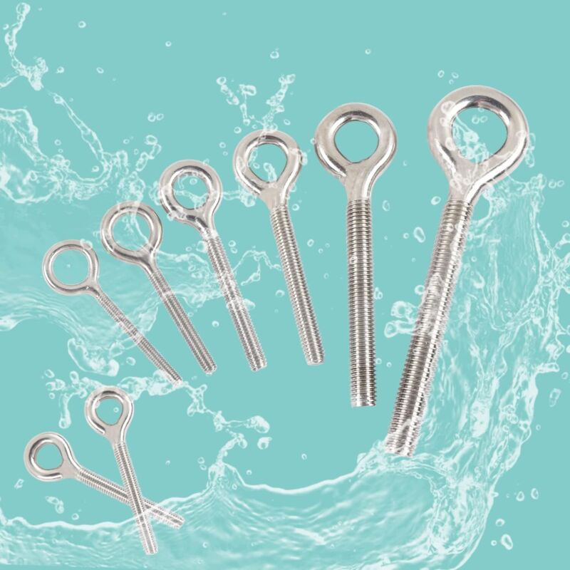 M6 304 Stainless Steel Ring Long Screw Threaded ROd Ring Bolt 10 pcs V1188-MS-227-0603