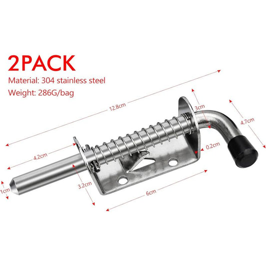 2 pcs Garage Door Lock Spring Latch Steel Spring Bolts Door Latches And Bolts 128Mm For Garage Door Garden V1188-MS-227-0605