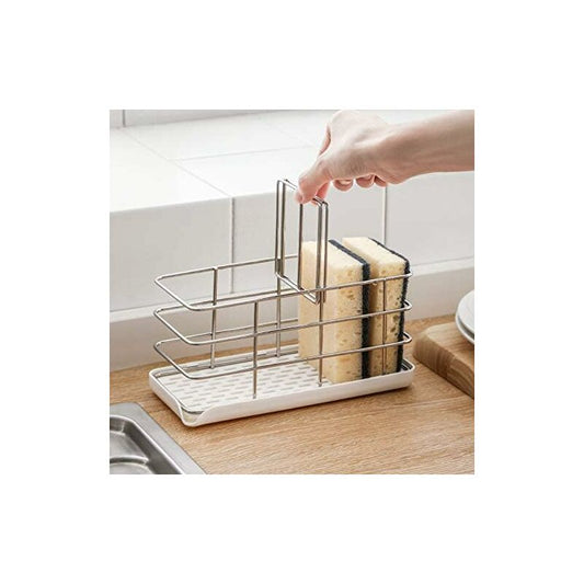 304 Stainless Steel Sponge Holder, Multifunctional Kitchen Sink Organizer, Dish Drainer Tray, Soap Dish, V1188-MS-227-0609
