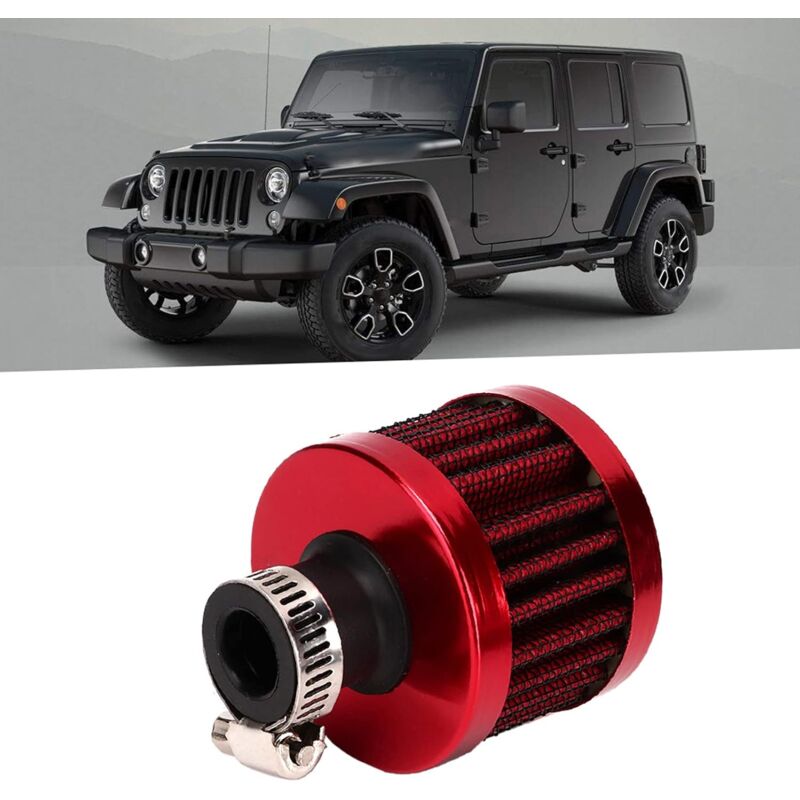 Air Filter, 25Mm 1In Mini Cold Crankcase Breather Turbo Fan Air Intake Filter For Car Motorcycle(Red) V1188-MS-227-0643