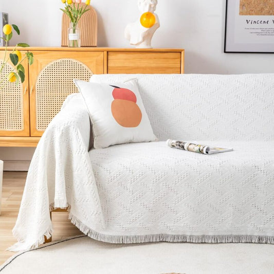 Multifunction Sofa Towel Bed Cover Large Size Sofa Cover 3 Seater 180X230Cm White V1188-MS-227-0666