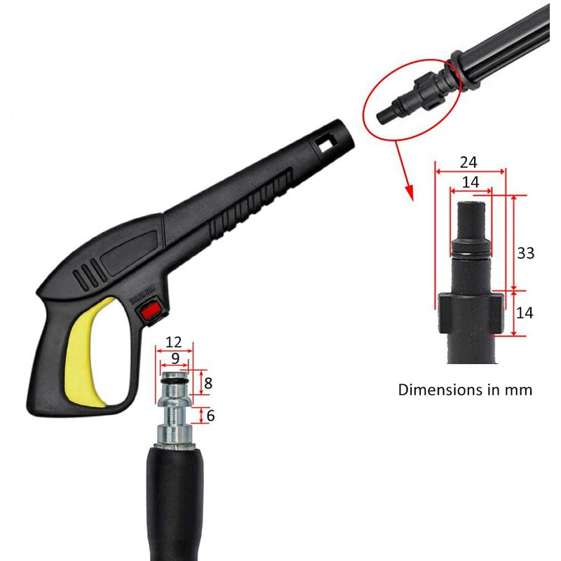 High Pressure Water Gun With ROtating Nozzle, Compatible With Lavor Pressure Washers V1188-MS-227-0690