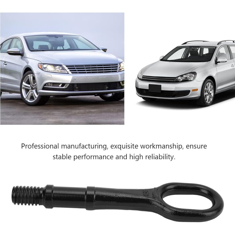 Tow Hook Screw, Metal Car Tow Hook Heavy Duty Towing Hook Bumper Trailer Ring 1T0 805 615 A Replacement For V1188-MS-227-0727