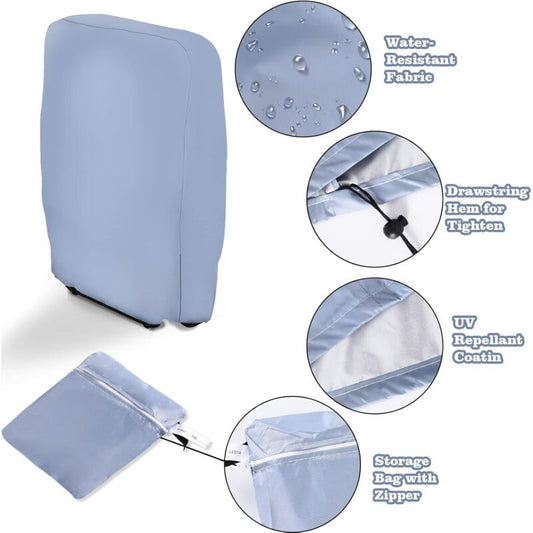 2 pcs Folding Sun Lounger Cover, Windproof Anti-Uv Waterproof Folding Garden Chair Covers, Garden Sun Lounger V1188-MS-227-0734
