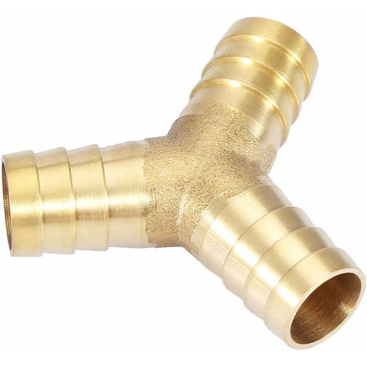 Brass Hose Barb, 3 Way Y Type Brass Hose Barbed Fitting Adapter Connector For Water/Oil/Gas/Air Pipes (12Mm V1188-MS-227-0739