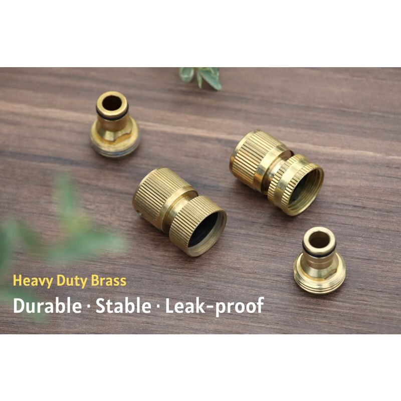 Garden Hose Quick Connect - Quick Connect Garden Hose Connectors, Solid Brass Water Hose Quick Connect, 3/4" V1188-MS-227-0796
