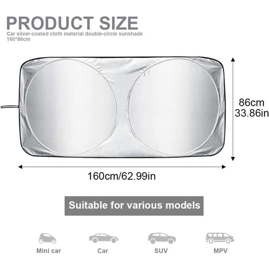 Car Windshield Sun Shade,Foldable Front Windshield Visor Sunshade Cover,Anti Uv Reflective Protector,Sunshade V1188-MS-227-0806