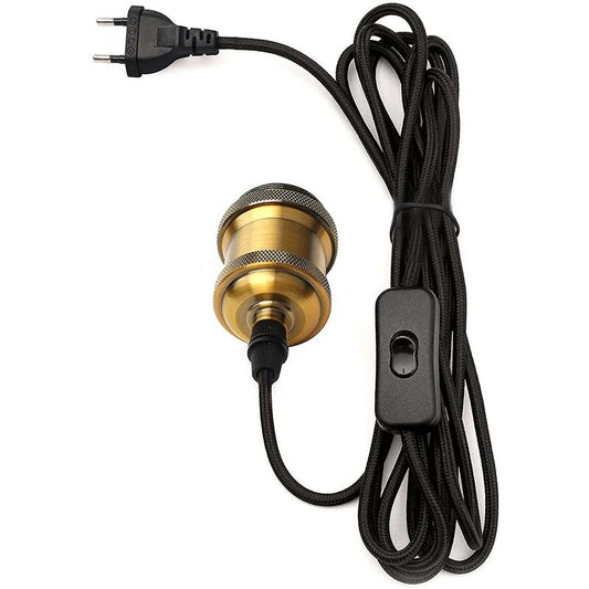 E27 Socket With Switch, 1.2 Meters Fabric Cable Electrical Wire For Bulb Socket/Edison Retro Pendant V1188-MS-227-0841