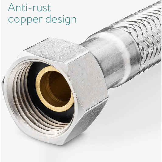 Flexible Kitchen Hose 60Cm Pack Of 2 Standard G3/8 X M10 X 60Cm Connection Tubes For Kitchen Bathroom Sink V1188-MS-227-0864