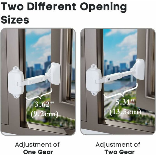 Child Safety Window Limiter For Baby Safety Window Locks, Window Safety Locks For Toddlers And Pets (White) V1188-MS-227-0875