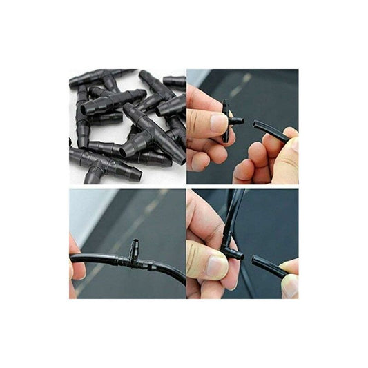100 pcs Barbed Connectors Drip Irrigation,4/7Mm Universal Barbed Tee Hose,Suitable For 4/7Mm Drip Hose V1188-MS-227-0882