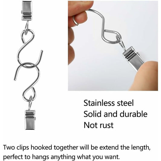 25 pcs Metal Curtain Hooks Hanging Clips For Curtain Party String Lights Outdoor Activity Wire Home Decoration V1188-MS-227-0909