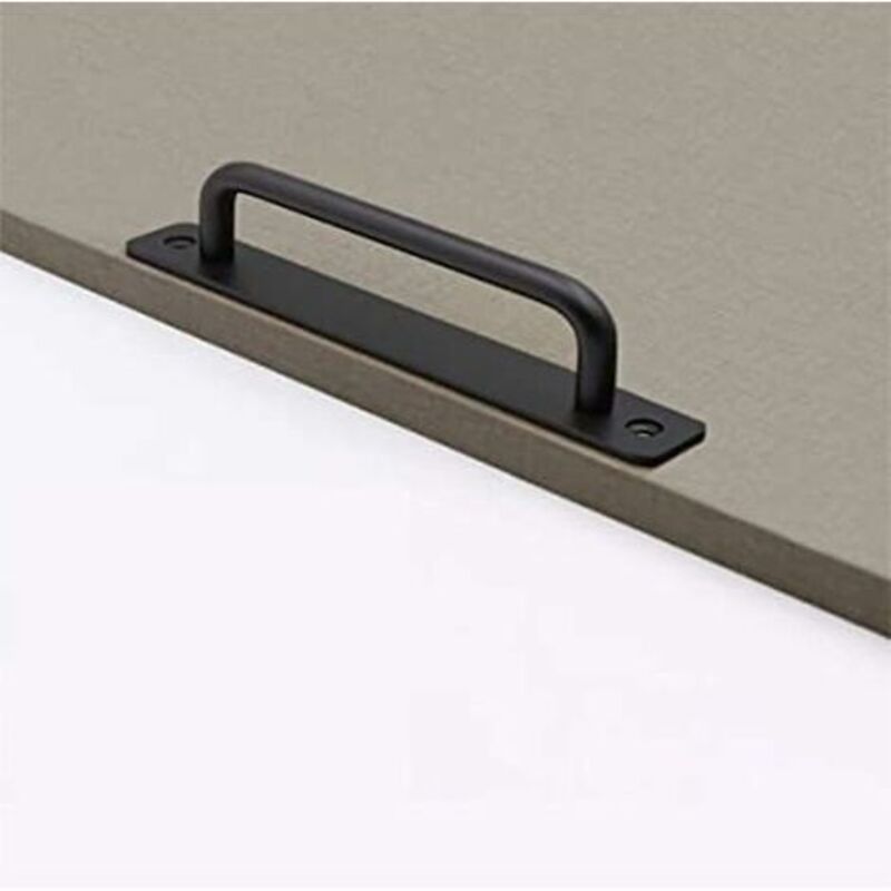 2 pcs Heavy Duty Barn Door Handle, Steel Sliding Door Pull Handle, Black Cast Iron Door Handle, Interior V1188-MS-227-0954