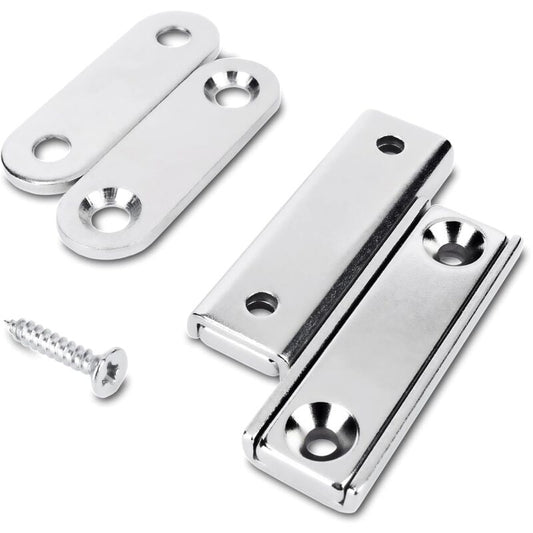 2 pcs Rectangular Neodymium Magnets With Hole 40X13.8X5Mm, 15Kg Force + 2 Steel Washers + 8 Screws Included V1188-MS-227-1028