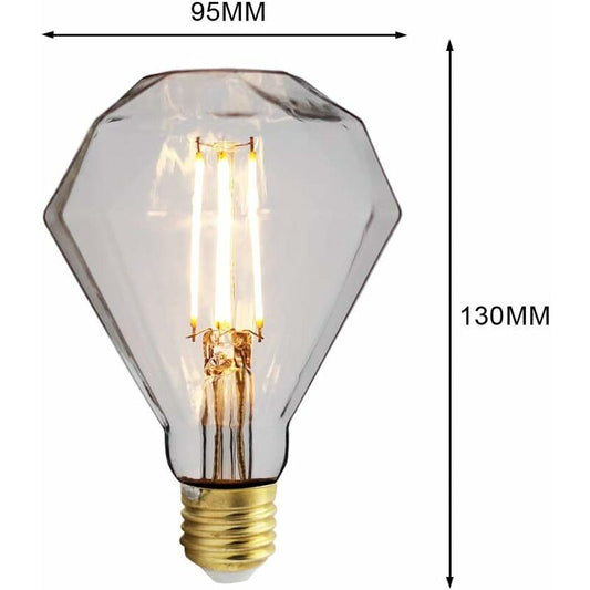 LED Bulbs Vintage Bulb 4W Diamond Edison Bulb G95 220/240V E27 Specialty Decorative Bulb (Transparent) V1188-MS-227-1077