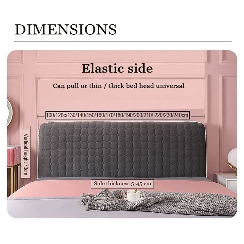 Headboard Cover 160Cm, Headboard Cover Protector With Stretch Side, Washable Dustproof Headboard Cover V1188-MS-227-1121