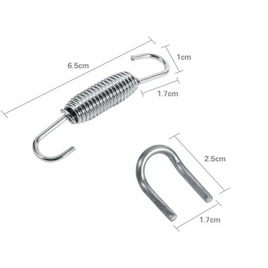 2 pcs Exhaust Pipe Spring,65Mm Length Exhaust Pipe Muffler Swivel Spring Stainless Steel ROtating Mounting V1188-MS-227-1137
