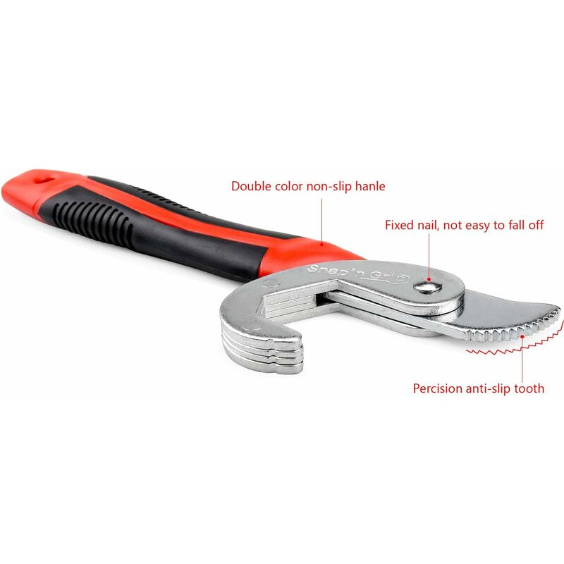 2 pcs Adjustable Wrench Set, Adjustable Wrench, Snap Grip Universal Wrench, Multifunctional Nut Wrench, V1188-MS-227-1216