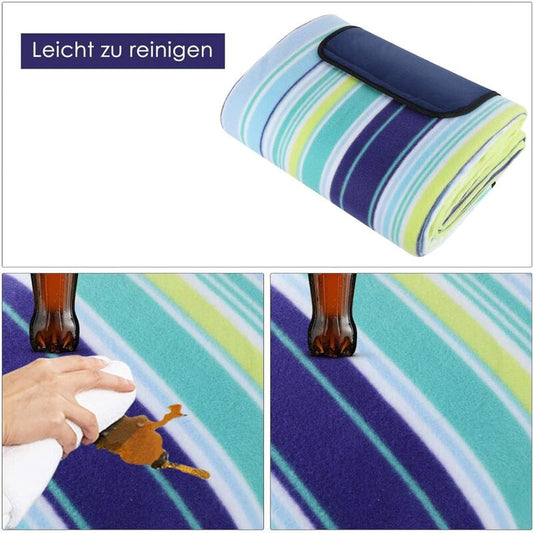 200 X 200 Cm Large Waterproof Sandproof Picnic Blanket, 3 Layer Beach Blanket With Carry Handle, Outdoor V1188-MS-227-1229