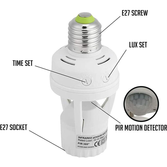 Pir Motion Sensor Light Bulbs With E27 Base For Indoor Use With Time And Light Setting V1188-MS-227-1238