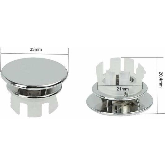 6 pcs Chrome Bathroom Sink Overflow Plug Toilet Overflow Drain Hole ROund Part V1188-MS-227-1287