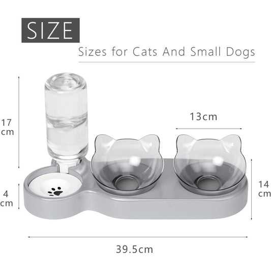 Cat Bowl, 15 degrees Tilting Cat Water Bowl, Automatic Cat Bowl, Cat Feeders And Waterers, Non-Slip Cat Bowl, V1188-MS-227-1308