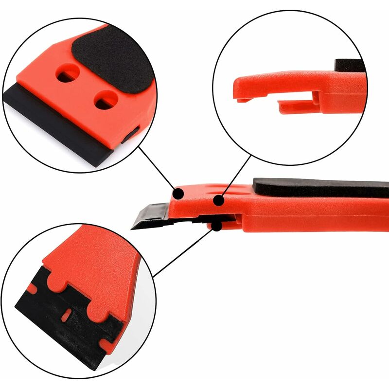 2 Plastic Scraper With 100 Squeegees, Long Handle Scrapers, For Removing Labels, Glue, Paint, Stickers And V1188-MS-227-1341