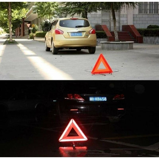 Red Car Emergency Reflective Triangle, Foldable Triangular Warning Sign For Cars V1188-MS-227-1411