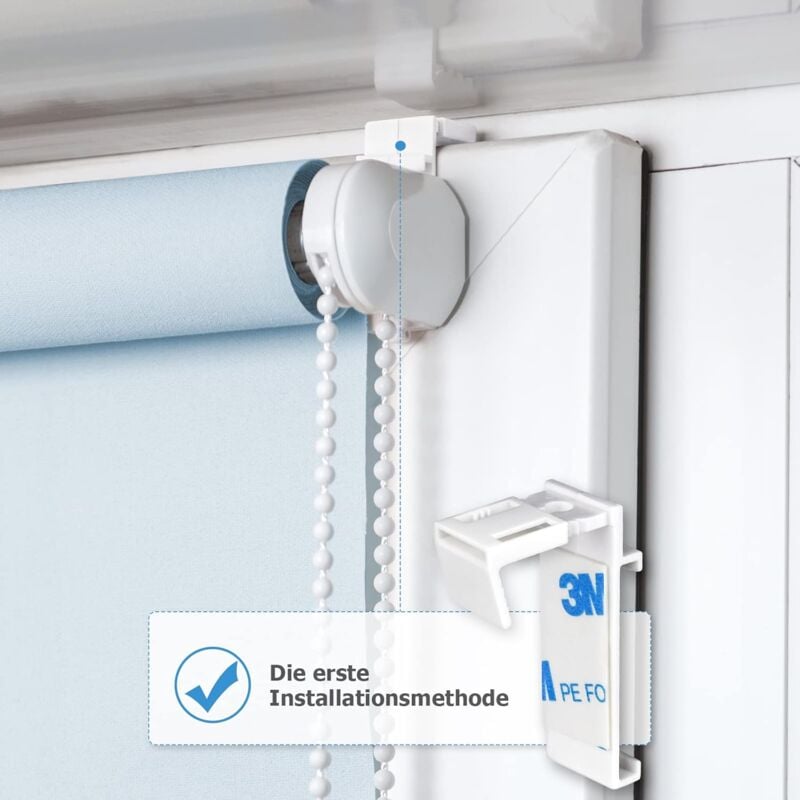 4 pcs Double ROller Blind Clamp Brackets No Drilling Replacement Accessories For Pvc, Wooden Window, Door Leaf V1188-MS-227-1426