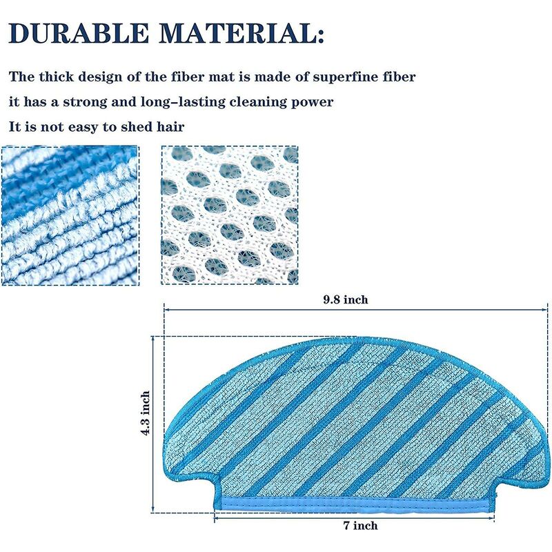 10 pcs Washable Cloth Mop Pads RObot Vacuum Cleaner Replacement Parts V1188-MS-227-1449
