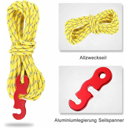 4 pcs Reflective Guy Lines With ROpe Tensioner, 4M, Diameter: 3Mm, Tear Resistant, For Tent And Shade Sail V1188-MS-227-1457