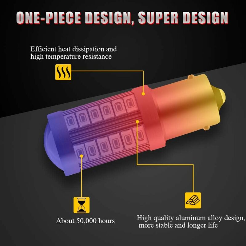 4 X 1156Ba15S LED Bulb Red Super Bright 6000K 5630 33 Smd Backup Light Parking Reverse Position Rear Fog V1188-MS-227-1488