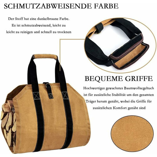 Log Basket Log Bag Wood Basket For Fireplace Wood Log Bag Firewood Transport Cart V1188-MS-227-1491