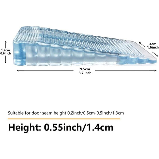 4 pcs Transparent Door Wedge Soft Rubber Non-Slip Block Adjustable Height Door Stopper For Tile, Floor, V1188-MS-227-1524