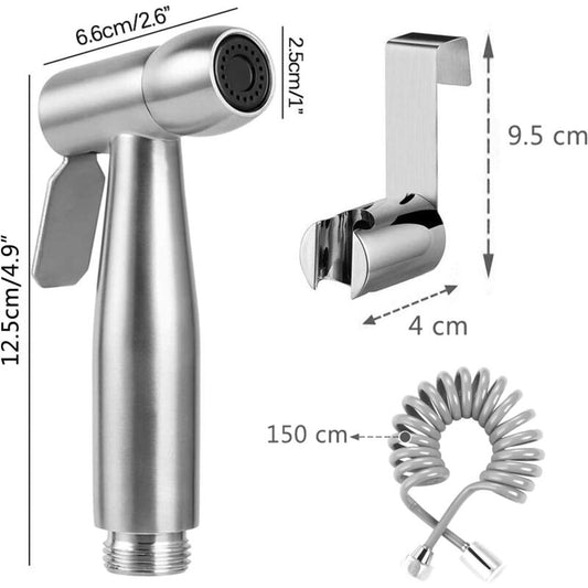 High Quality Toilet Bidet Kit With Water Tank Hook And 59" Abs Telescopic Flexible Shower Hose For DAily V1188-MS-227-1549