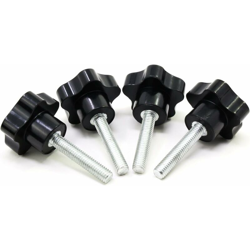 10 pcs M8X40 Female Thread Nut Clamping Handle Star Shape Hand Knobs Black Plastic Screw-In Handle Clamping V1188-MS-227-1554