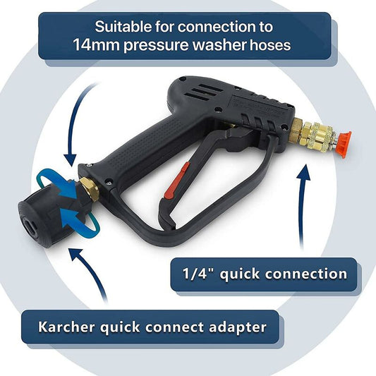 High Pressure Washer Gun, 4000 Psi 280Bar, M22 Interface (14 Mm) Contains Karcher Quick Connector, 5 Water V1188-MS-227-1600