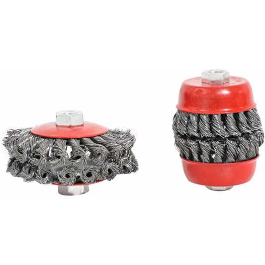 Bevel Brush For Angle Grinder, Metal/Steel, Twisted Wire, Flexible, Diameter: 75 And 100 Mm, Mounting Thread: V1188-MS-227-1657