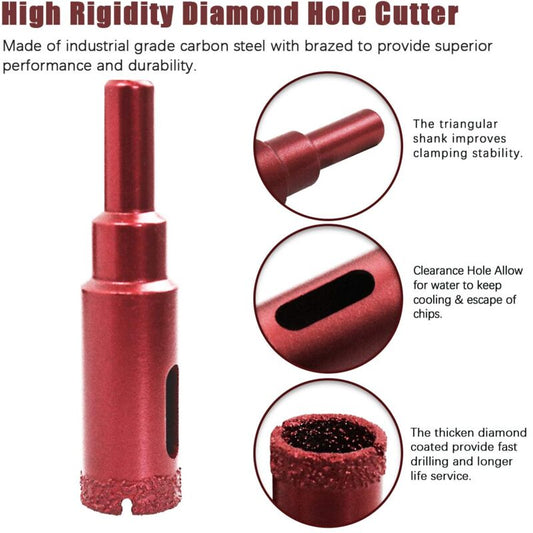 Diamond Hole Saw Set, Diamond Core Drill Bit For Tile/Glass/Marble (6Mm-50Mm 11 pcs) V1188-MS-227-1696