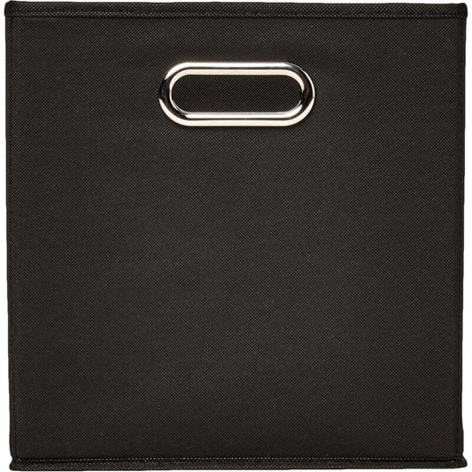 6 pcs Set Foldable Fabric Storage Cubes With Oval Grommets Black V1188-MS-227-1712